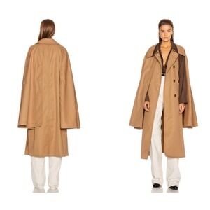 NEW Lemaire Cape Trench Coat Mocca  W 194 CO234 Size 8-10/ 40 Designer Luxury